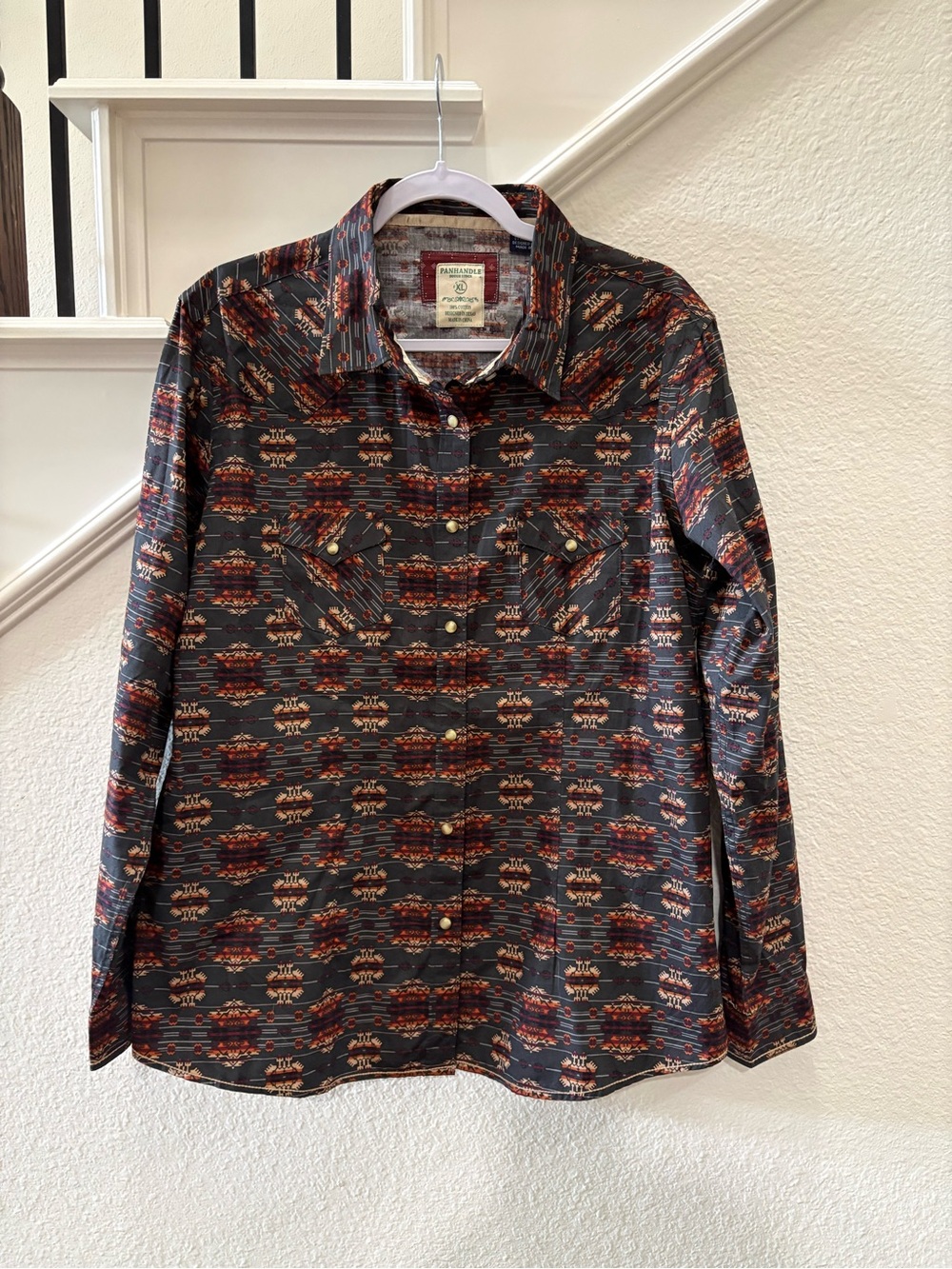 Panhandle Aztec Western Snap Up Top